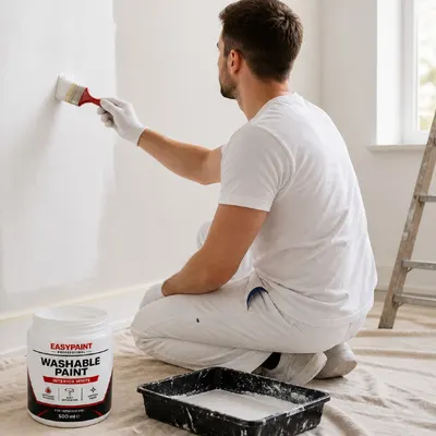 Vopsea lavabila 500 ml, pensula aplicare pentru reparatii rapide
