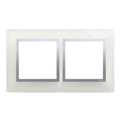 Rama dubla de sticla IP20/IP44(a se folosi cu DUN1 pentru IP44), ceata argintie
