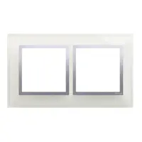 Rama dubla de sticla IP20/IP44(a se folosi cu DUN1 pentru IP44), ceata argintie