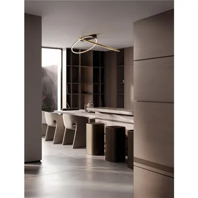 Plafoniera KIKLOS Triac Dimabil Alama aurie Otel, Aluminiu & Silicone LED 42 Wat 220-240Volt 2094Lm 3000K IP20