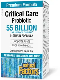 Critical Care Probiotic 55 Billion Live Probiotic Cultures, 30 capsule vege, Natural Factors