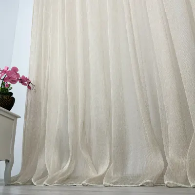 Perdea Celik tip in si matase, Bej Gold, 140cm latime x 260cm inaltime, cu rejansa pt bara