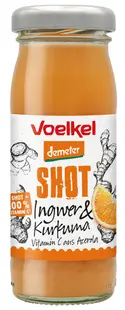 Demeter Suc cu portocală, turmeric, ghimbir și vitamina C din acerola, 95 ml, Voelkel