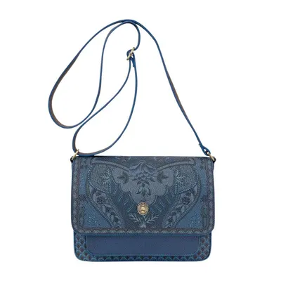 Geantă tip poștaș, Pip Studio, colecția Kyoto Festival, Denim Blue, 25x7x20cm