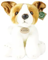 Jucărie de pluș Rappa Eco Friends - Câine Jack Russell Terrier așezat, 30 cm