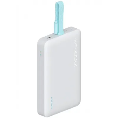 Baterie Externa Wireless Cuktech CP132ML, 10000mAh, 22.5W, PD + QI, 2 x USB-C, Alba