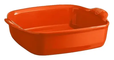 Tavă ceramică Emile Henry - 1,8 L, 28 x 24 x 7,5 cm, portocaliu
