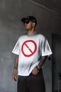 Tricou Oversize Forbidden White Tsbi14(1871) (mărime: M)