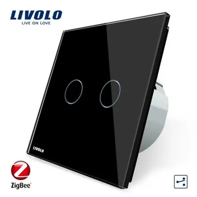 Intrerupator dublu cap scara / cruce ZigBee Negru
