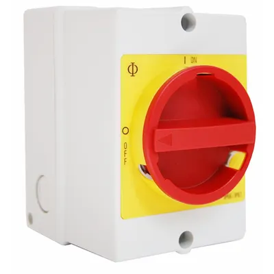 Comutator 0-1, 20A, 3p + 2 c.aux. + cleme PE