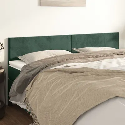 Gossi tablii de pat, 2 buc, verde inchis, 100x5x78/88 cm, catifea