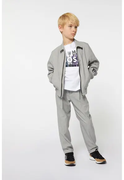Pantaloni chino cu croiala conica - Gri deschis