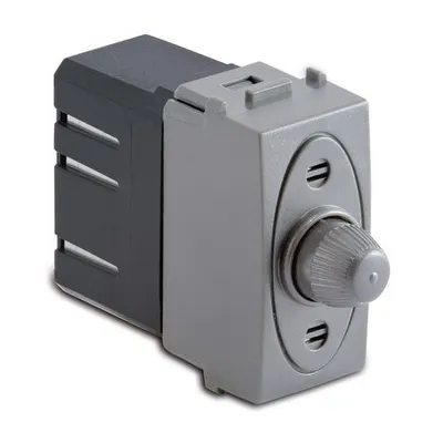 Dimmer pentru sarcina rezistiva cu buton comutator, compatibil cu filtru RFI, 100-500W/230V~ AC, argintiu