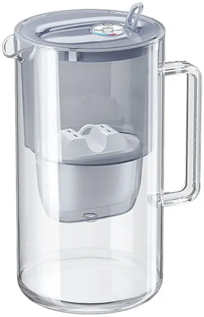 Cană filtrantă Aquaphor - Glass, 2.5 l, sticlă, gri