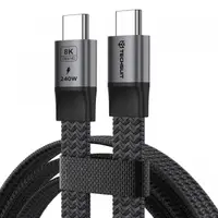 Cablu Date si Incarcare USB-C - USB-C Techsuit ElysiumSync Pro CX1, 240W, 1m, Gri