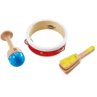 Set De Percutie Junior cu tamburina, maraca si clapeta, 12 luni+, Hape E0615
