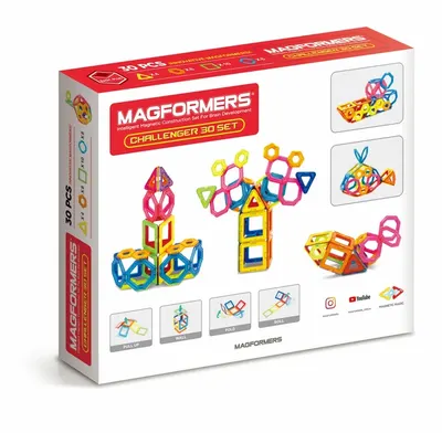 Set de constructie magnetic - Challenger, 30 piese