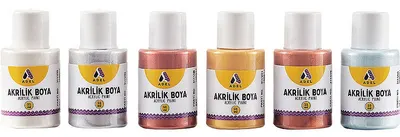 Vopsea acrilică Adel - Culori metalice, 25 ml, 6 culori