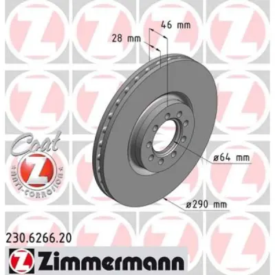 Disc frana ZIMMERMANN 230.6266.20