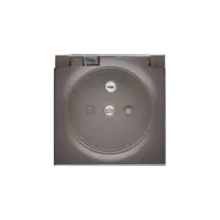 Carcasa pentru priza simpla- IP44 capac transparent, maron mat metalic