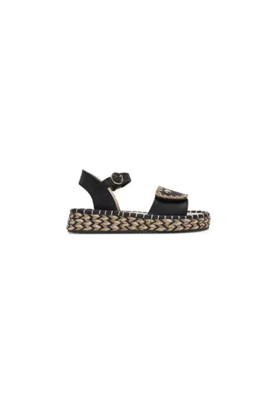 Espadrile fete 45643 Piele ecologica - Negru