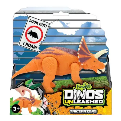 Jucarie interactiva Dinos Unleashed, Dinozaur, Triceratops