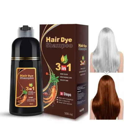 Sampon Colorant 3 in 1 - Saten Castaniu, Acoperire Fire Albe, 500 ml