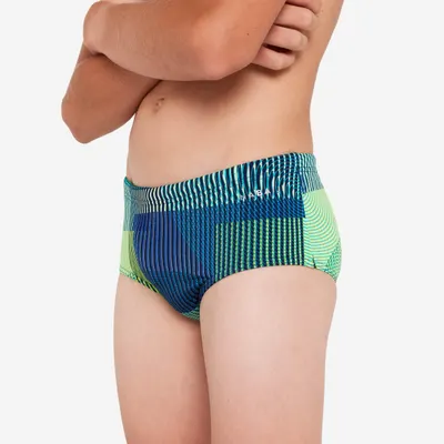 Costum de baie trunk înot Side Albastru-Verde Băieți adolescenți