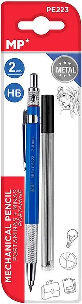Creion mecanic MP - 2.0 mm, cu ascuțitoare și 5 grafite HB