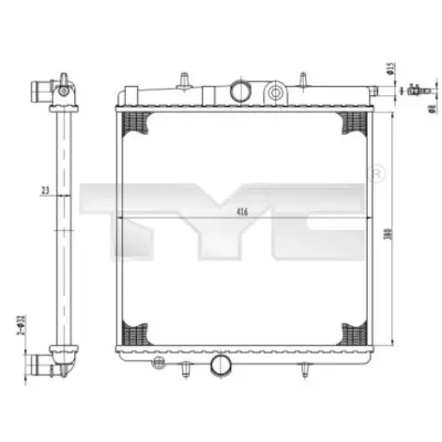 Radiator, racire motor TYC 726-0017-R