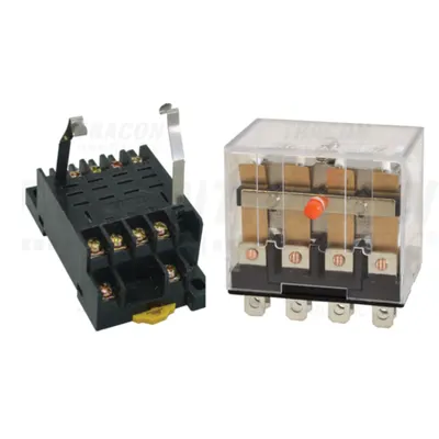 Pachet Releu Miniaturizat RL14-12DC (12V DC, 4CO, 10A) si Soclu Releu RSPTF-14A