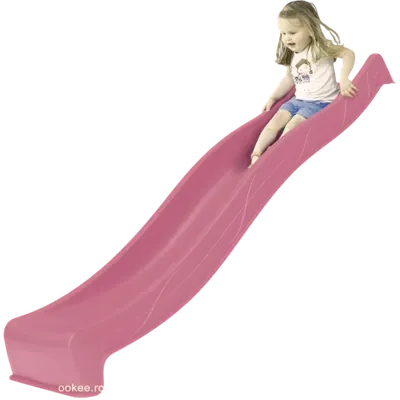 Tobogan copii 2.9m, Hdpe, Roz Pastel, Tsuri, cu duza apa, KBT 402.015.017.001