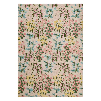 Covor crem țesut manual din lână 200x290 cm Emilia Floral – Flair Rugs