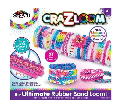 Set creativ de facut bratari din benzi elastice CrazArt Ultimate Rubber Band Loom 19128