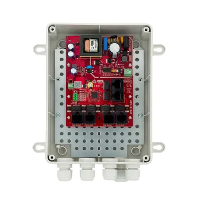 Kit Switch PoE cu 6 porturi pentru 5 camere IP ATTE Power IPB-5-10A-M2, 10/100 Mbps, carcasa exterior ABOX-M2