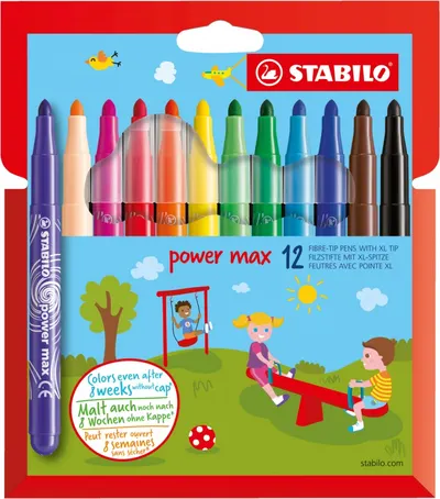 Pixuri marcatoare Stabilo Power Max - 12 culori