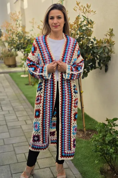 Cardigan brodat macrame 2