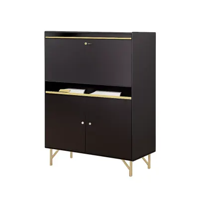 Birou secretaire – design compact, suprafata de lucru practica ,Black