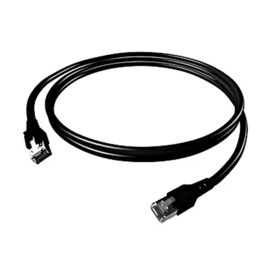 Patchcablu Cat6a VOIP ecranat RJ45 negru 10GB 2m