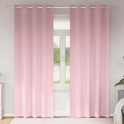 vidaXL Perdele Opaque cu Inel 2 buc. Roz bebe 245 x 140 cm Poliester