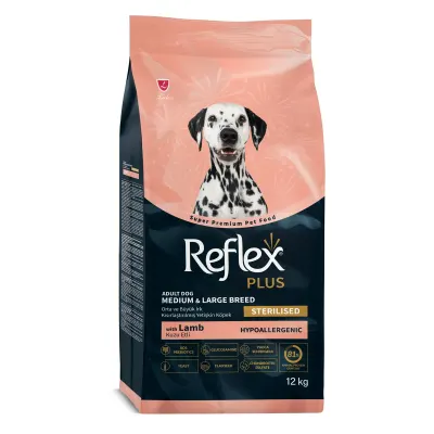 REFLEX Plus Sterilised Medium & Large Breed, M-XL, Miel, hrană uscată câini sterilizați, 12kg