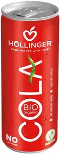 Cola organică fără cofeină, 250 ml, Hollinger