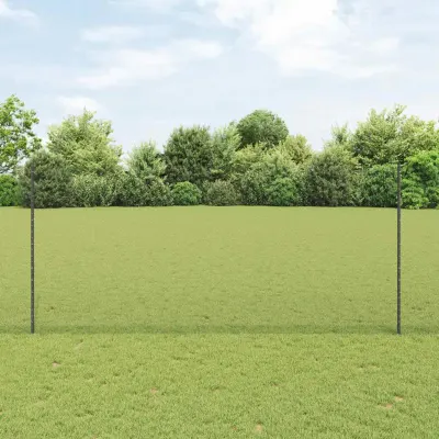 vidaXL Gard hexagonal cu stâlp 25 x 1,4 m Oțel cu strat de PVC Gri