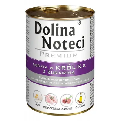 Hrana umeda pentru caini Dolina Noteci iepure si merisoare 800 g