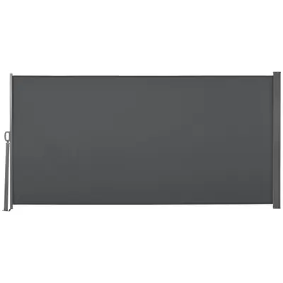 Outsunny Copertină Laterală Retractabilă cu Mâner, 300x160 cm, Gri | Aosom Romania