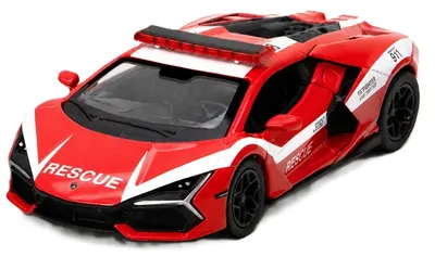 Mașinuță metalică Kinsmart Firefighter Edition - Lamborghini Revuelto, 1:38