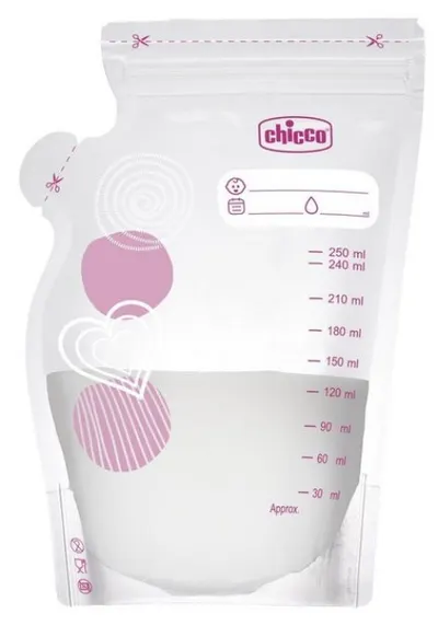Pungi pentru depozitarea laptelui matern Chicco - 250 ml, 30 buc