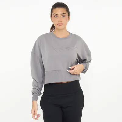 Hanorac sport scurt din bumbac F ESSENCE gri închis