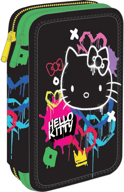 Penar cu rechizite Cool Pack Jumper 2 - Hello Kitty, Neon Black