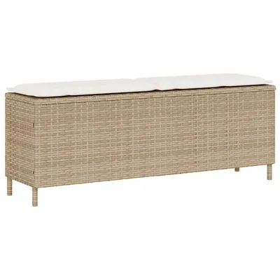 Gossi banca de gradina cu perna bej 110x30x40,5 cm poly ratan
